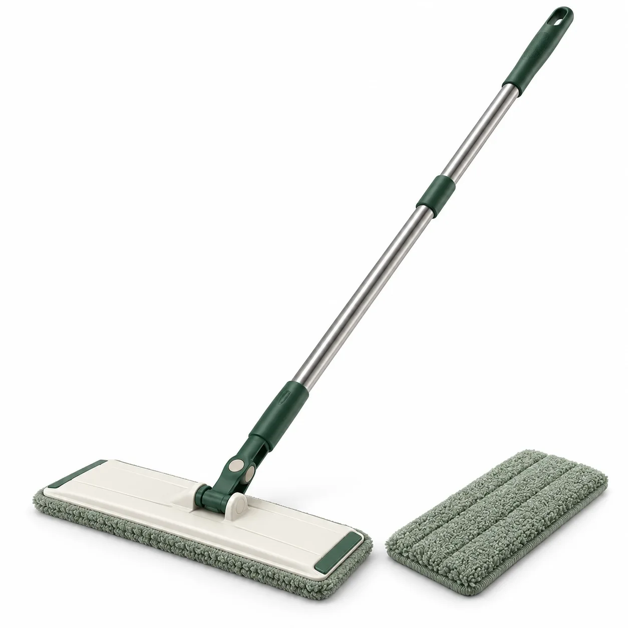 Flat mop and replacement pad (AI-generated concept)