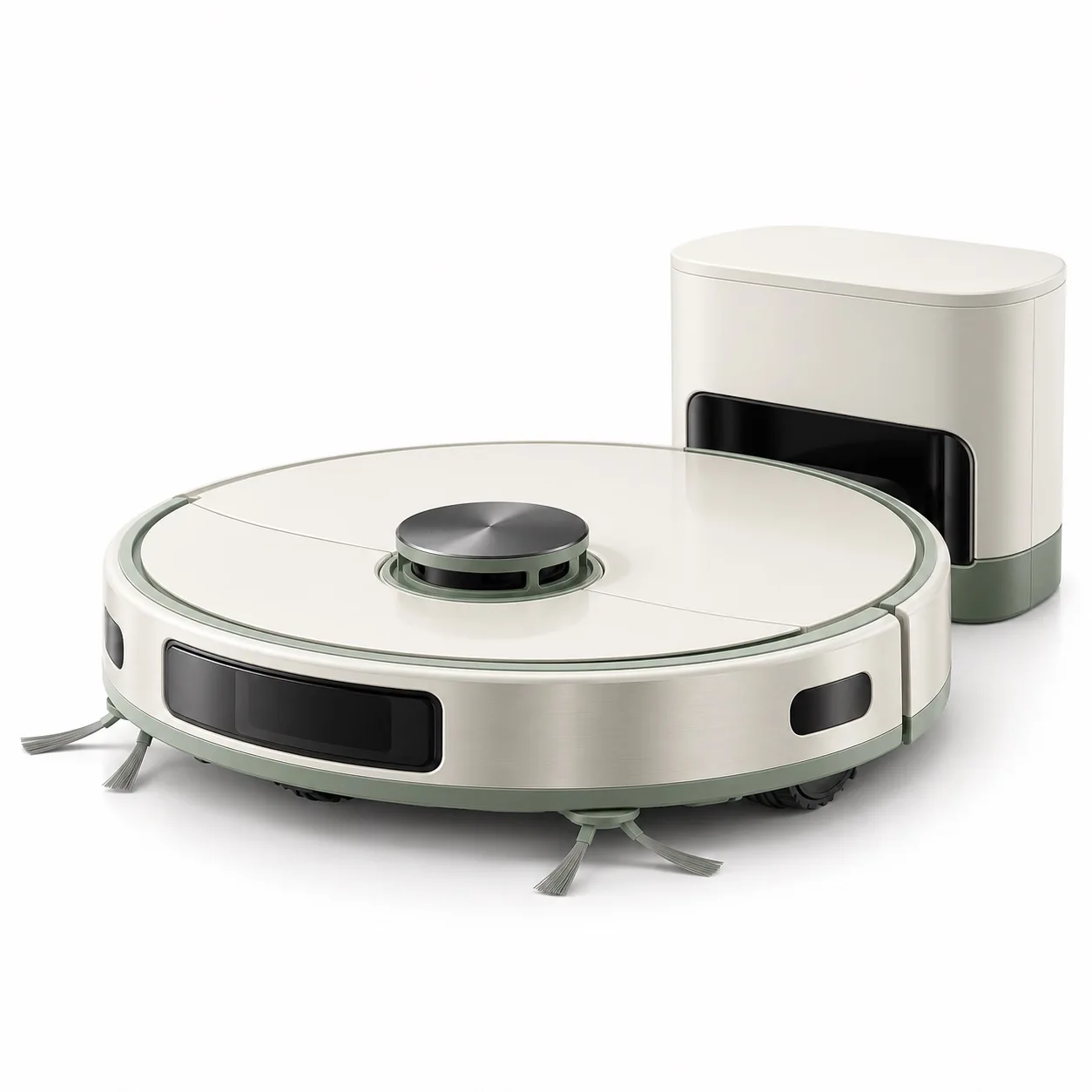 Robot Vacuum on a white background (AI-generated concept)